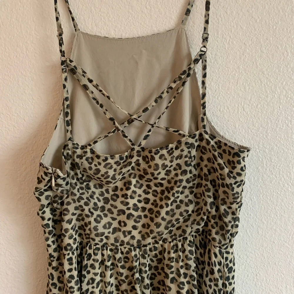 Abercrombie & Fitch Women Animal Print Strappy Chiffon Lined Maxi Dress S M